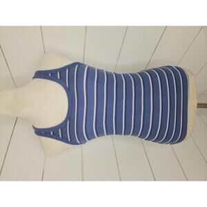Aerie small blue with white stripes ribbed tank top
